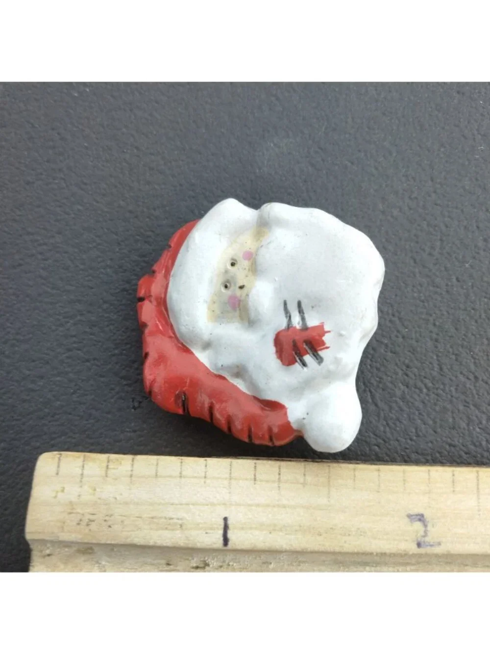 Santa Claus Christmas Pin Brooch Holiday Jewelry Patches Handcrafted Ceramic